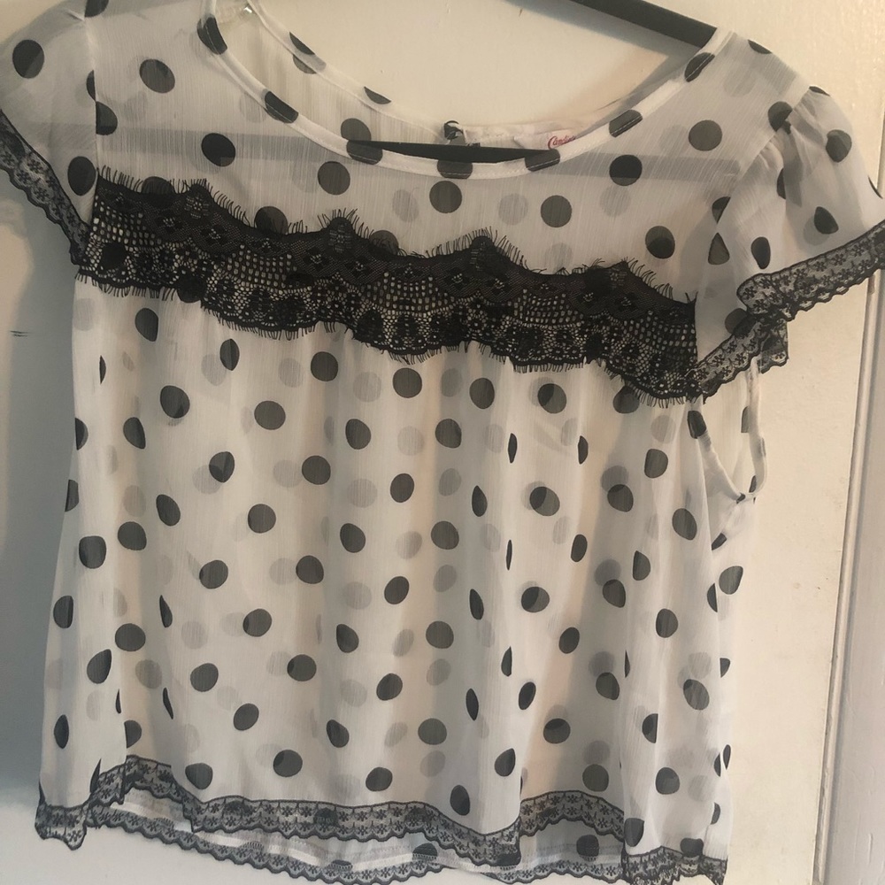 Candies sheer polka dot top